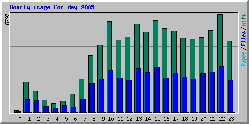 Hourly usage for May 2005
